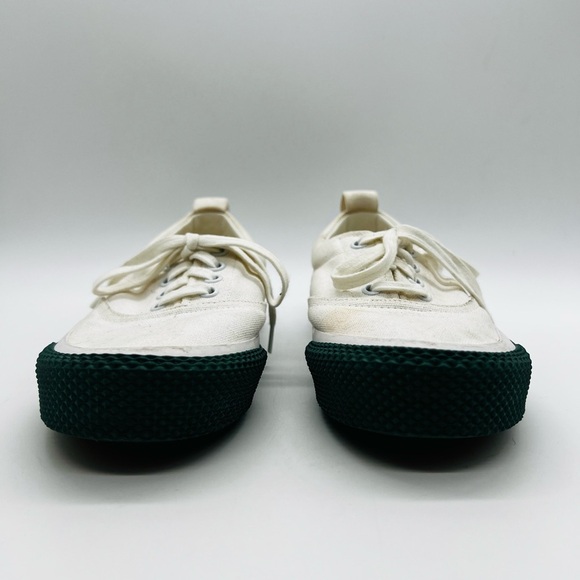 Celine Paris Classic White Canvas Sneakers with Hunter Green soles size 8 - Picture 9 of 15